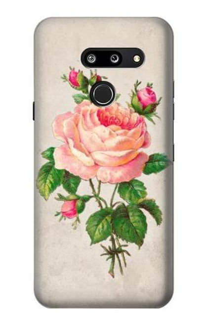 W3079 Rose Rose millésimé Etui Coque Housse et Flip Housse Cuir pour LG G8 ThinQ