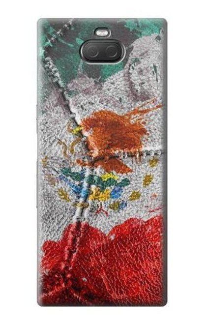 W3314 Mexique Drapeau Vinatage Football Graphique Etui Coque Housse et Flip Housse Cuir pour Sony Xperia 10 Plus