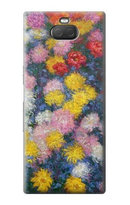 W3342 Claude Monet Chrysanthèmes Etui Coque Housse et Flip Housse Cuir pour Sony Xperia 10 Plus