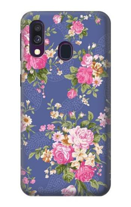 W3265 Motif Fleur millésimé Etui Coque Housse et Flip Housse Cuir pour Samsung Galaxy A40