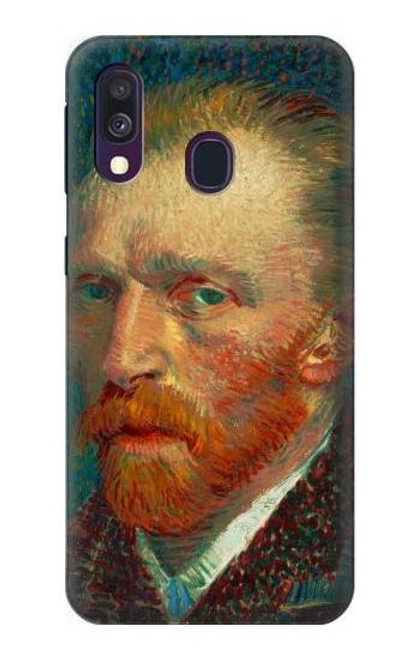 W3335 Vincent Van Gogh Autoportrait Etui Coque Housse et Flip Housse Cuir pour Samsung Galaxy A40