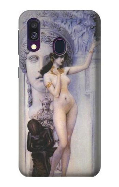 W3353 Gustav Klimt Allégorie de la sculpture Etui Coque Housse et Flip Housse Cuir pour Samsung Galaxy A40