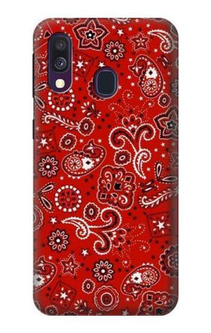 W3354 Rouge classique Bandana Etui Coque Housse et Flip Housse Cuir pour Samsung Galaxy A40