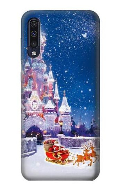 W3282 Château de Santa Noël Etui Coque Housse et Flip Housse Cuir pour Samsung Galaxy A50