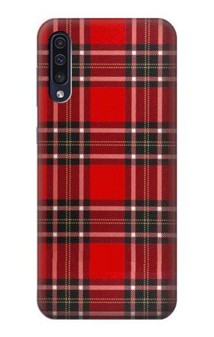 W2374 Motif Tartan Rouge Etui Coque Housse et Flip Housse Cuir pour Samsung Galaxy A70