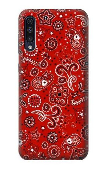 W3354 Rouge classique Bandana Etui Coque Housse et Flip Housse Cuir pour Samsung Galaxy A70