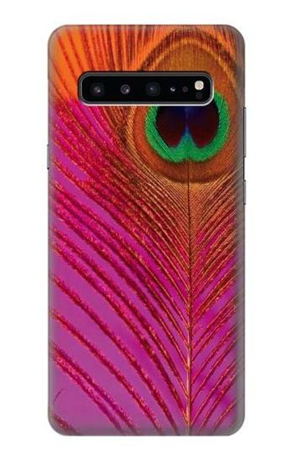 W3201 Rose Paon Plume Etui Coque Housse et Flip Housse Cuir pour Samsung Galaxy S10 5G