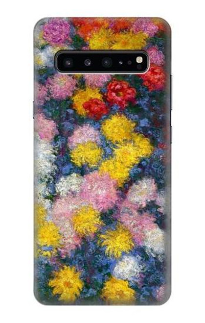 W3342 Claude Monet Chrysanthèmes Etui Coque Housse et Flip Housse Cuir pour Samsung Galaxy S10 5G