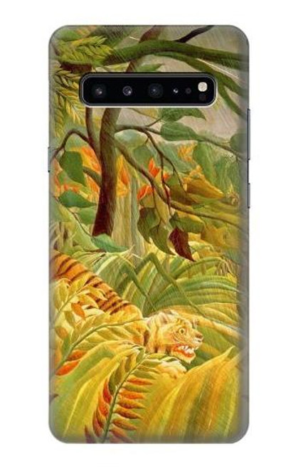 W3344 Henri Rousseau Tigre dans une tempête tropicale Etui Coque Housse et Flip Housse Cuir pour Samsung Galaxy S10 5G