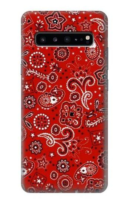 W3354 Rouge classique Bandana Etui Coque Housse et Flip Housse Cuir pour Samsung Galaxy S10 5G