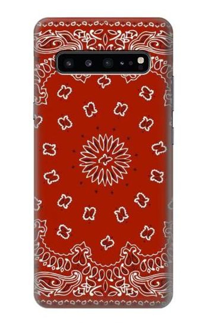 W3355 Motif Bandana Rouge Etui Coque Housse et Flip Housse Cuir pour Samsung Galaxy S10 5G