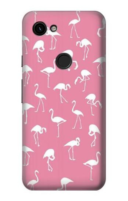 W2858 Motif Flamant rose Etui Coque Housse et Flip Housse Cuir pour Google Pixel 3a