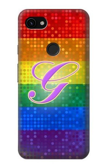 W2899 Arc en ciel LGBT Gay Pride Drapeau Etui Coque Housse et Flip Housse Cuir pour Google Pixel 3a XL