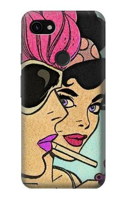 W3171 Filles Pop Art Etui Coque Housse et Flip Housse Cuir pour Google Pixel 3a XL