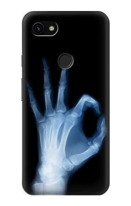 W3239 X-Ray Geste de la main OK Etui Coque Housse et Flip Housse Cuir pour Google Pixel 3a XL