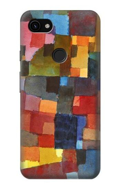 W3341 Paul Klee Raumarchitekturen Etui Coque Housse et Flip Housse Cuir pour Google Pixel 3a XL