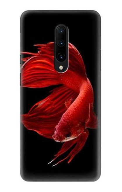 W2092 Rouge Poisson Combattant Etui Coque Housse et Flip Housse Cuir pour OnePlus 7 Pro