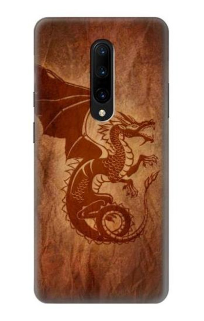 W3086 Rouge dragon Tatouage Etui Coque Housse et Flip Housse Cuir pour OnePlus 7 Pro