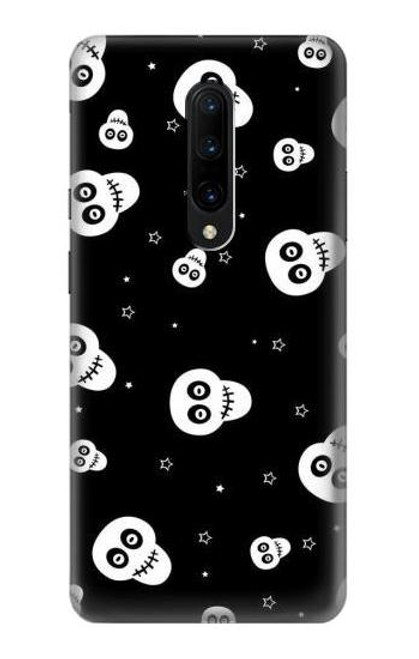 W3261 Sourire Crâne Motif Halloween Etui Coque Housse et Flip Housse Cuir pour OnePlus 7 Pro