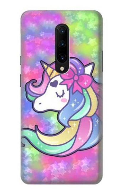 W3264 Pastel Licorne Etui Coque Housse et Flip Housse Cuir pour OnePlus 7 Pro