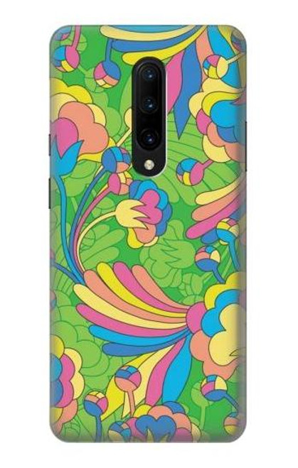 W3273 Fleur Ligne Motif Art Etui Coque Housse et Flip Housse Cuir pour OnePlus 7 Pro