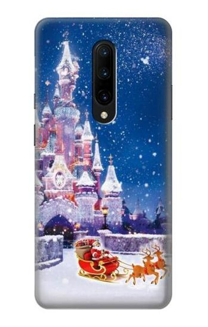 W3282 Château de Santa Noël Etui Coque Housse et Flip Housse Cuir pour OnePlus 7 Pro