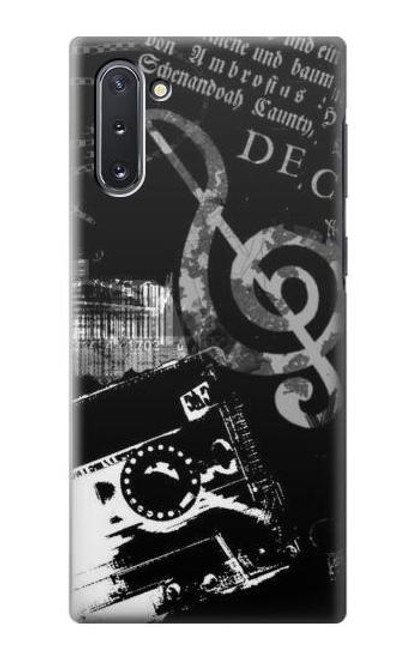 W3197 Musique Cassette note Etui Coque Housse et Flip Housse Cuir pour Samsung Galaxy Note 10