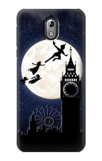 W3249 Peter Pan Pleine Lune Nuit Etui Coque Housse et Flip Housse Cuir pour Nokia 3.1