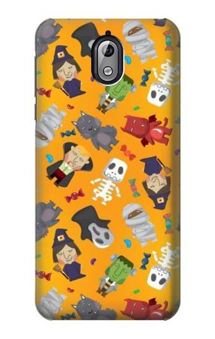 W3275 Mignon Halloween Motif Dessin animé Etui Coque Housse et Flip Housse Cuir pour Nokia 3.1