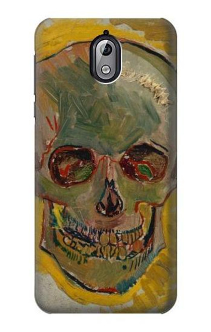 W3359 Vincent Van Gogh Crâne Etui Coque Housse et Flip Housse Cuir pour Nokia 3.1