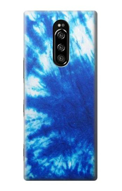 W1869 Tie Dye Bleu Etui Coque Housse et Flip Housse Cuir pour Sony Xperia 1