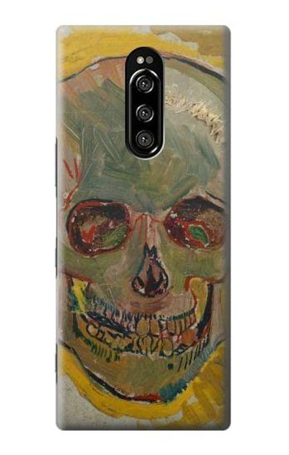 W3359 Vincent Van Gogh Crâne Etui Coque Housse et Flip Housse Cuir pour Sony Xperia 1