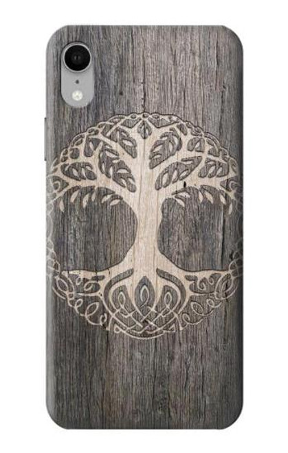 W3591 Viking Arbre de vie Symbole Etui Coque Housse et Flip Housse Cuir pour iPhone XR