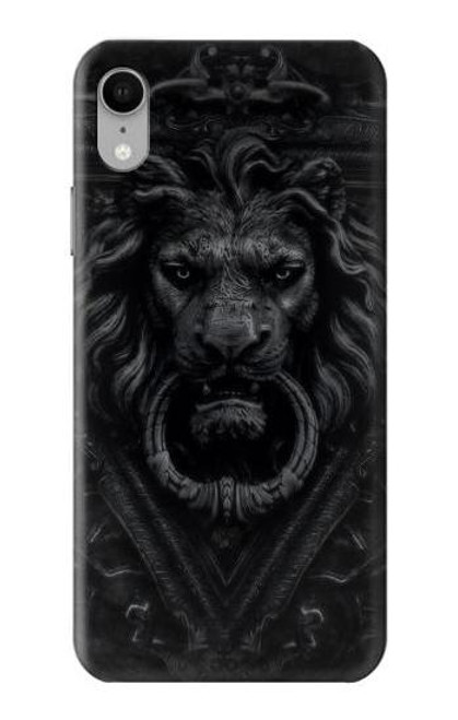 W3619 Lion noir gothique Etui Coque Housse et Flip Housse Cuir pour iPhone XR