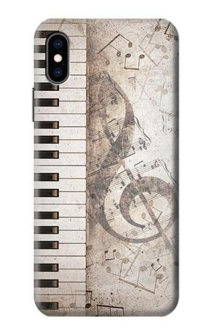 W3390 Note de musique Etui Coque Housse et Flip Housse Cuir pour iPhone X, iPhone XS