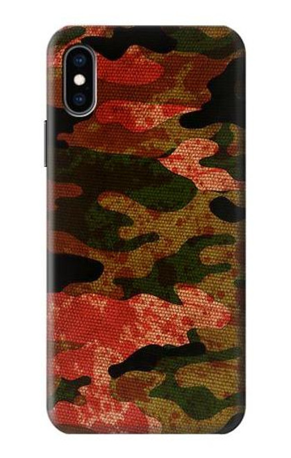 W3393 Camouflage sang Splatter Etui Coque Housse et Flip Housse Cuir pour iPhone X, iPhone XS