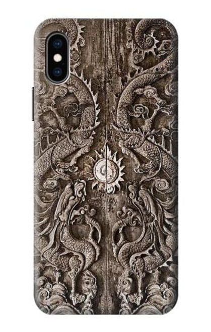 W3395 dragon Porte Etui Coque Housse et Flip Housse Cuir pour iPhone X, iPhone XS