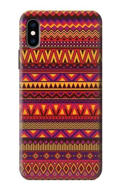 W3404 Aztèques Motif Etui Coque Housse et Flip Housse Cuir pour iPhone X, iPhone XS