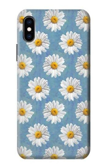 W3454 Marguerite Florale Etui Coque Housse et Flip Housse Cuir pour iPhone X, iPhone XS