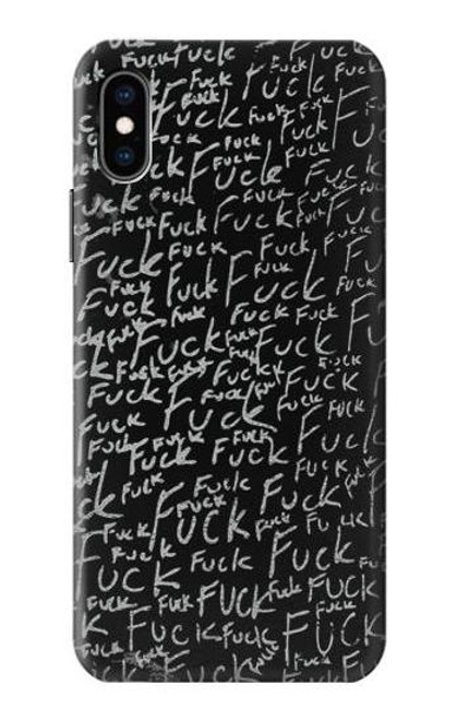 W3478 Mots drôles Noirboard Etui Coque Housse et Flip Housse Cuir pour iPhone X, iPhone XS