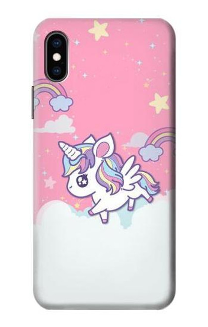 W3518 Licorne Dessin animé Etui Coque Housse et Flip Housse Cuir pour iPhone X, iPhone XS