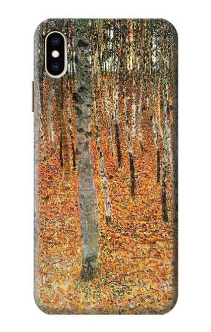 W3380 Gustav Klimt Bouleau Forêt Etui Coque Housse et Flip Housse Cuir pour iPhone XS Max