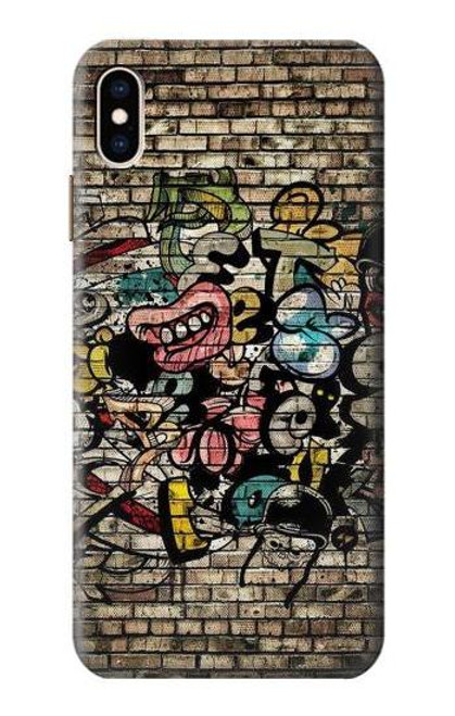 W3394 Graffiti mur Etui Coque Housse et Flip Housse Cuir pour iPhone XS Max