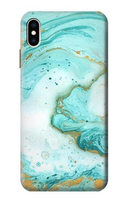 W3399 Vert Marbre Imprimer Graphique Etui Coque Housse et Flip Housse Cuir pour iPhone XS Max