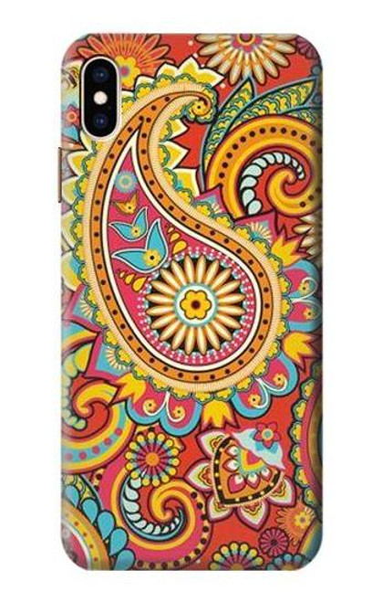 W3402 Floral Paisley Seamless Etui Coque Housse et Flip Housse Cuir pour iPhone XS Max