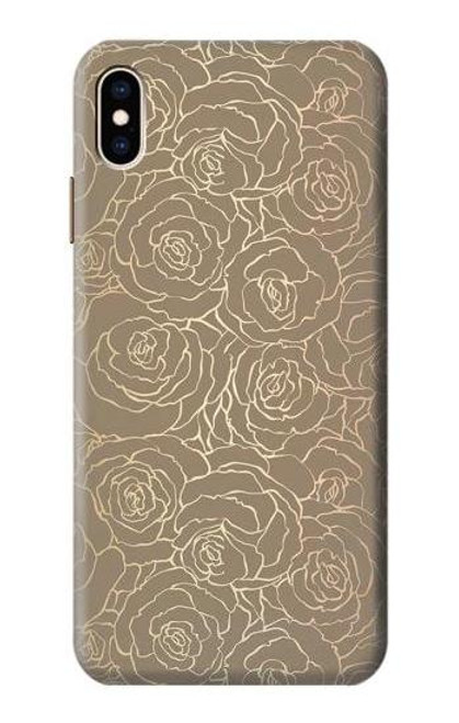 W3466 Motif Rose d'or Etui Coque Housse et Flip Housse Cuir pour iPhone XS Max