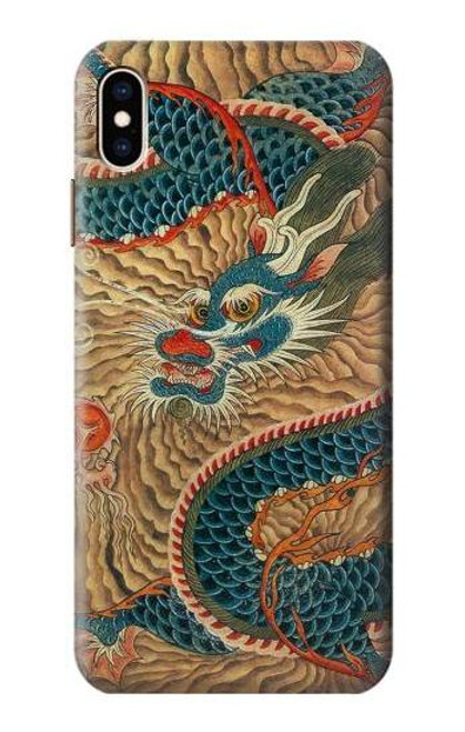 W3541 Peinture Dragon Nuage Etui Coque Housse et Flip Housse Cuir pour iPhone XS Max