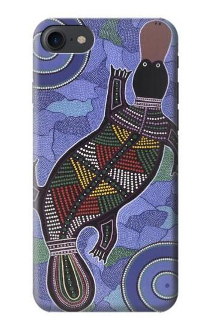 W3387 Platypus Art aborigène d'Australie Etui Coque Housse et Flip Housse Cuir pour iPhone 7, iPhone 8, iPhone SE (2020) (2022)