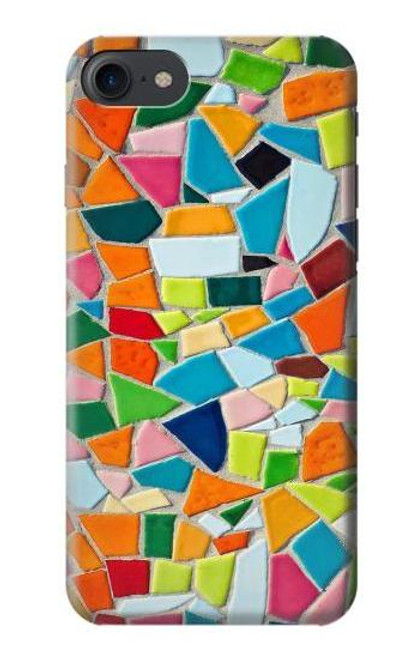 W3391 Art abstrait carreaux de mosaïque graphique Etui Coque Housse et Flip Housse Cuir pour iPhone 7, iPhone 8, iPhone SE (2020) (2022)