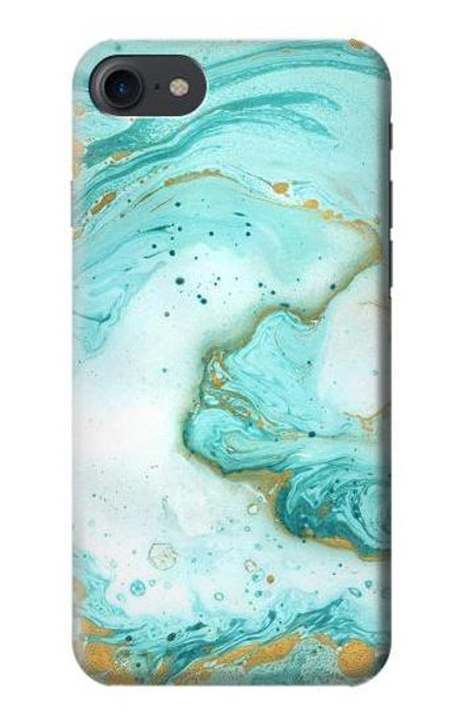 W3399 Vert Marbre Imprimer Graphique Etui Coque Housse et Flip Housse Cuir pour iPhone 7, iPhone 8, iPhone SE (2020) (2022)